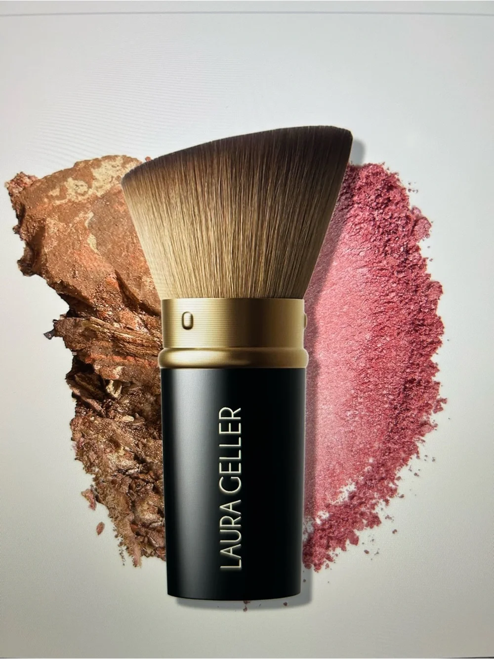 Laura Geller Retractable Angled Kabuki Brush - Black & Gold New SEALED!